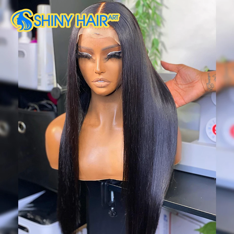 38 Inch Human Hair Wigs for Women Straight Brazilian Remy Hair 13x6 Lace Front Human Hair Wigs 210% Density HD Transparent Lace