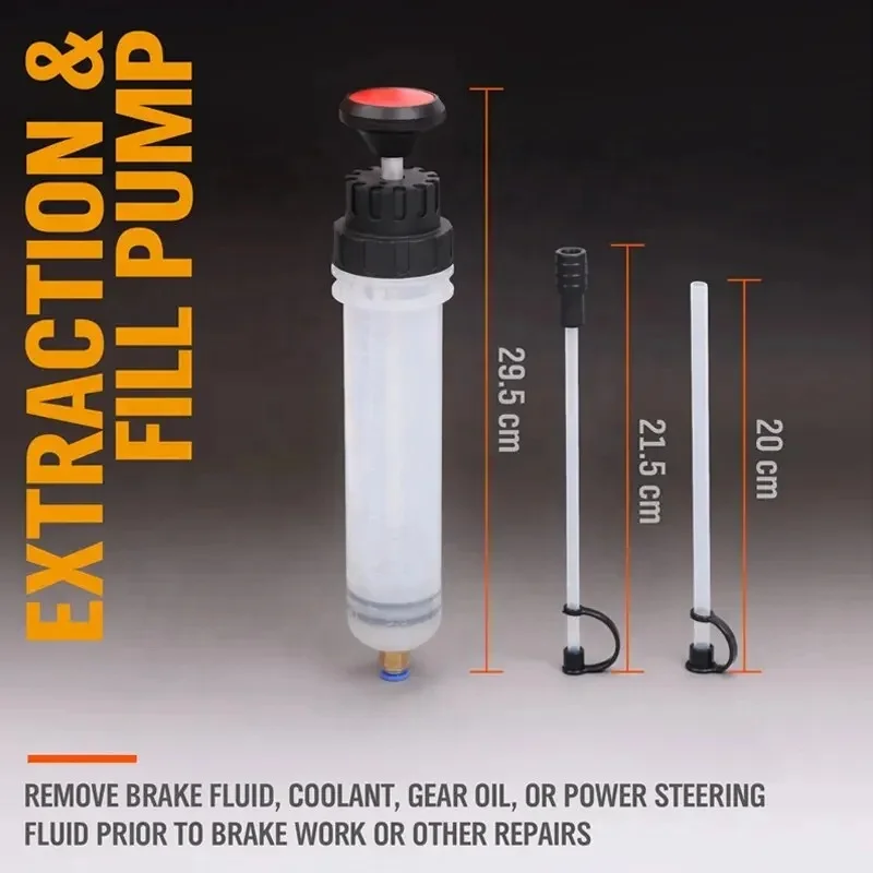 Auto Oil Change Syringe with Hose Manual Fuel Suction & Filler Fluid Oil Change Evacuator Pump  Car Brake Fluid Oil Extractor