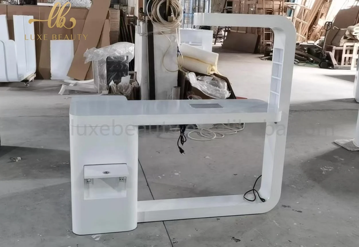 Hot sale nail table Manicure table with LED Light and dust collector Manicure station Nail Technicians Salon Manicure Table