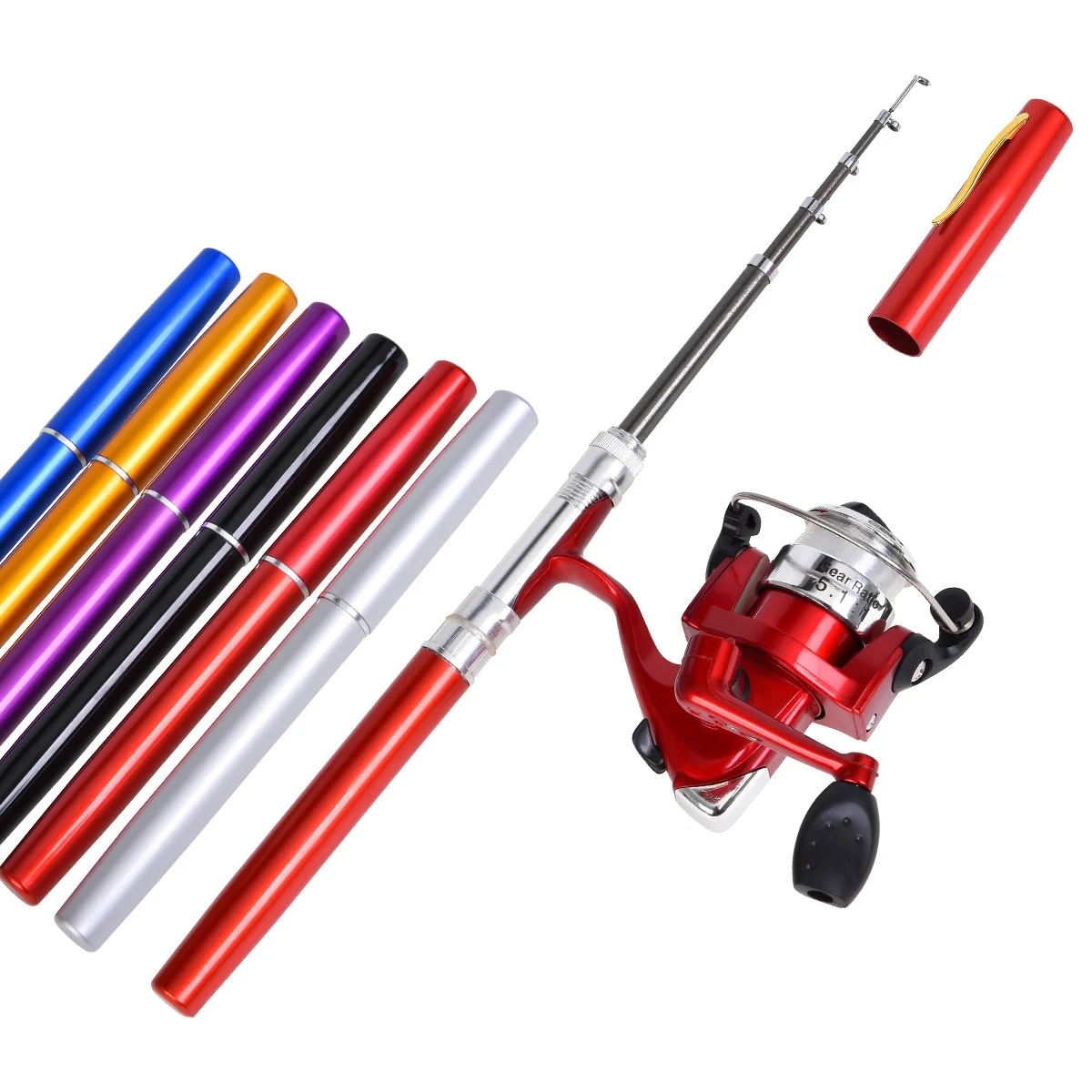portable telescopic pocket pen fishing rod and reel spinning combo kit winter ice fishing sea tackle