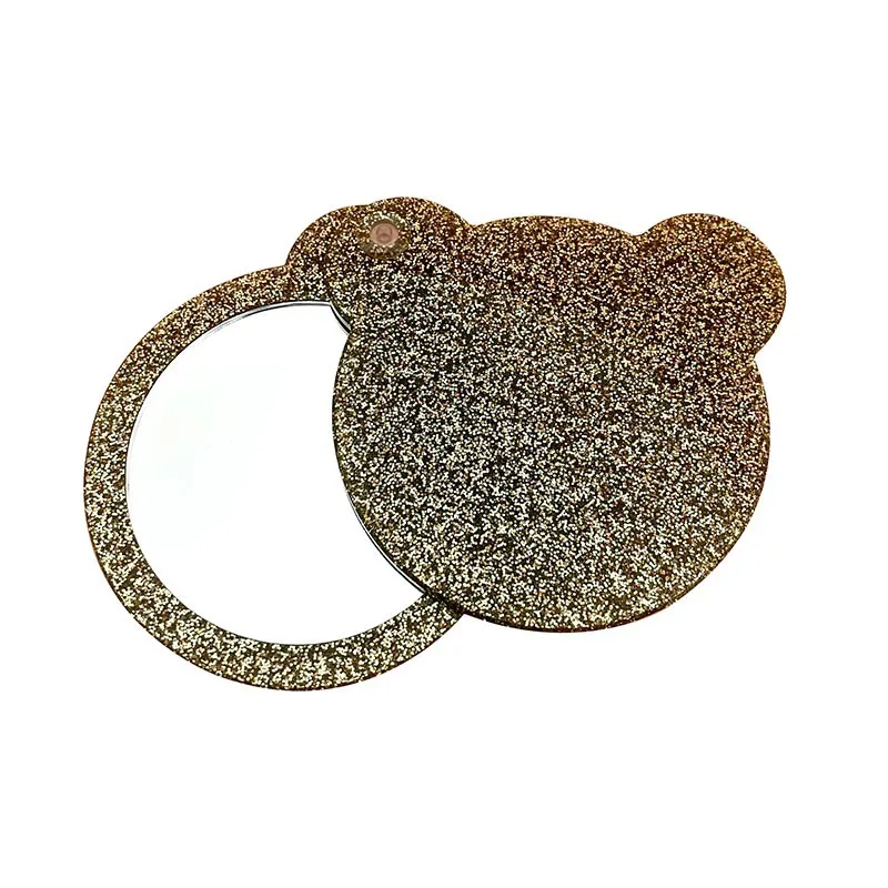 Custom Logo Travel Portable Compact Handheld Pocket Hand Mirror Makeup Mirror For Women Salon Hairdressing