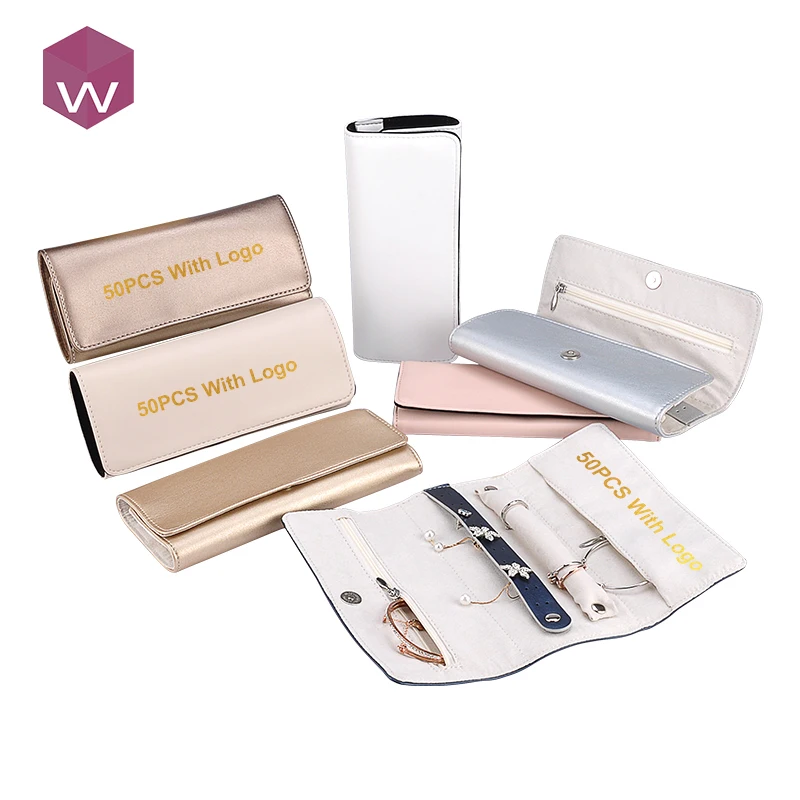 Chain Making Velvet Rolling Organized Satin Soft Fabric Up Pouch Professional Custom Leather Jewelry Roll Travel