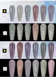 Custom Logo Reflective Glitter Poly Gel Silver Pink Diamond Shiny Nail Extension Gel Soak Off Nail Art UV Gel Varnish 15ml