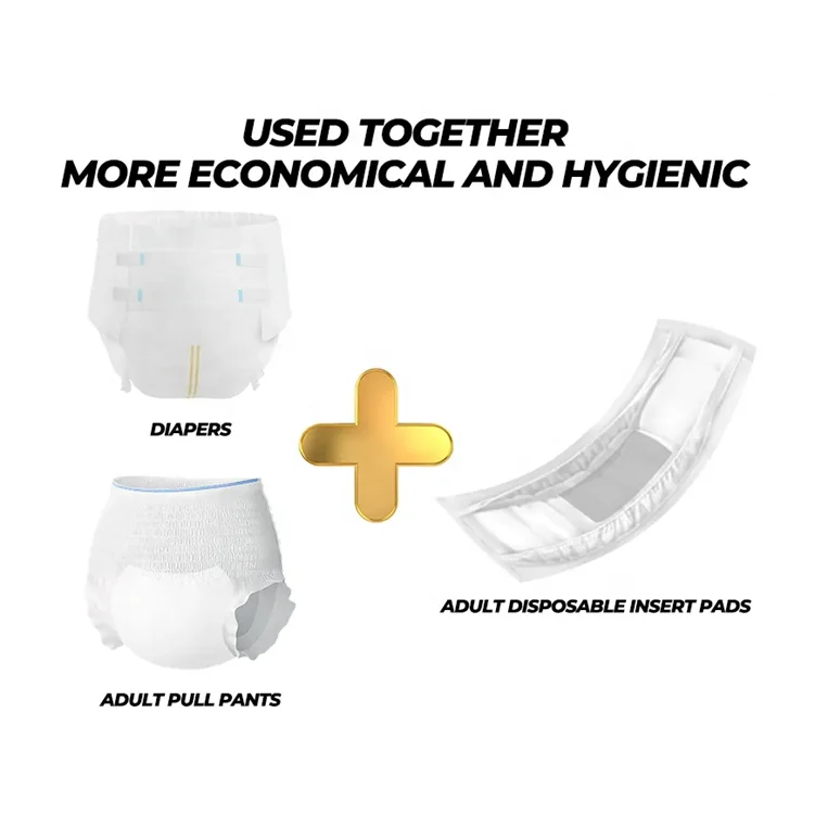 Dh Health Adult Diaper Insert Pad Liner Insert with Adhesive for Men or Women