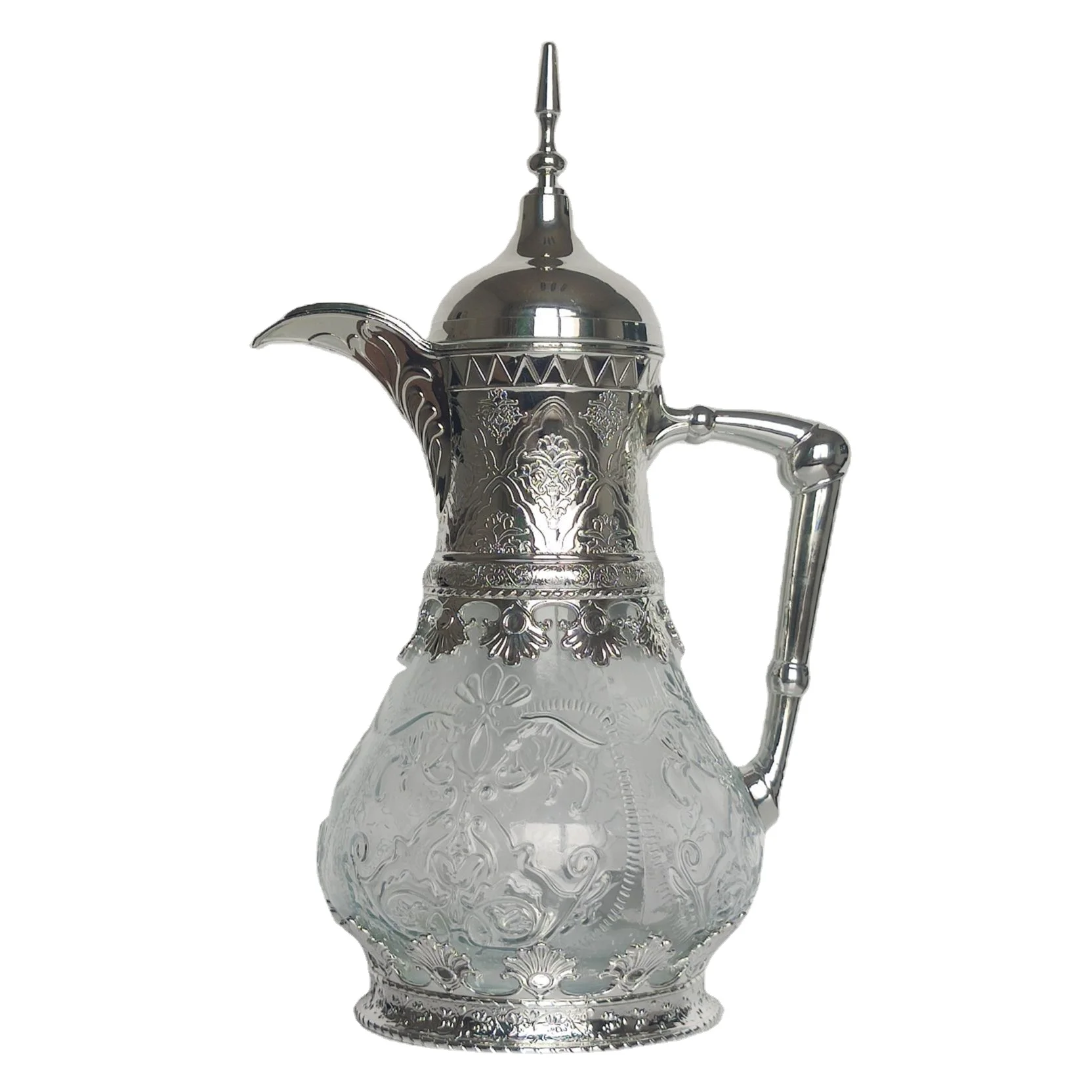 Custom Made Empty Glass Kettle 1600ml Middle Eastern Style Glass Jug for Cold Drinks