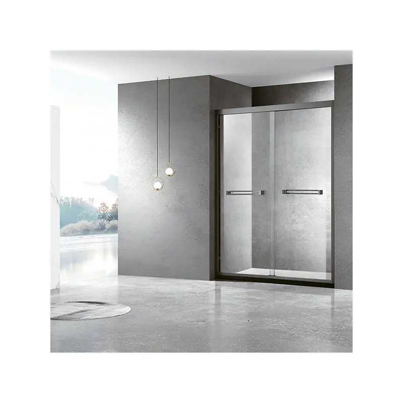 Раздвижные двери для душа с рамкой из закаленного стекла для ванной комнаты по акционной цене