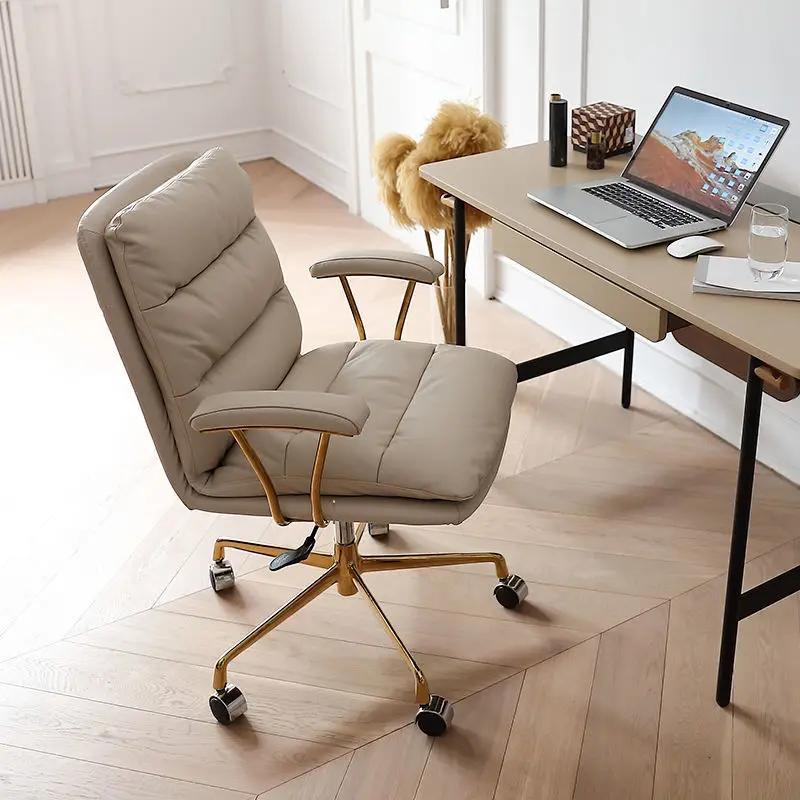 Modern home computer chair comfortable double layer soft bag back study chair light luxury office chair