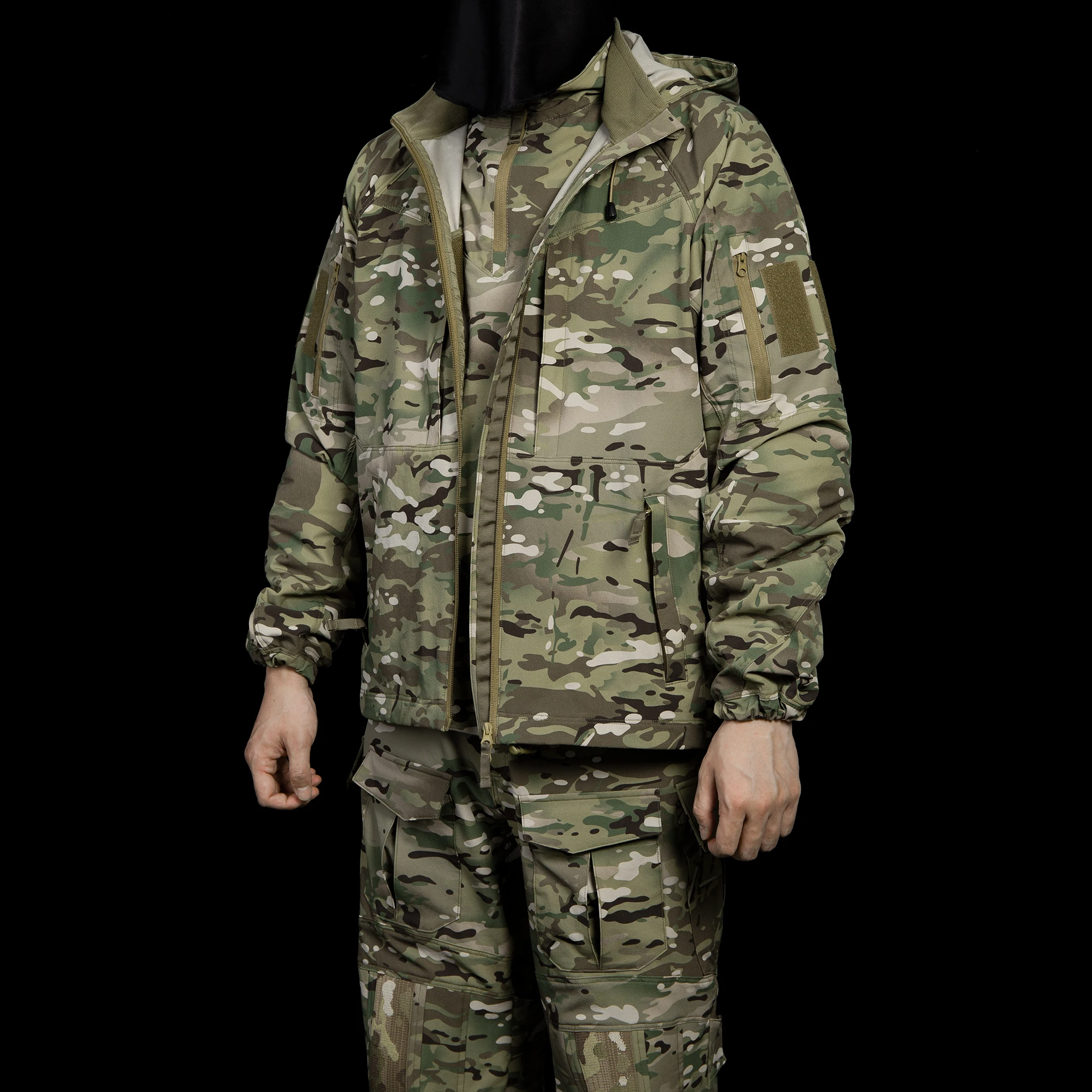 Outdoor Tactical Pants + Shirt + Jacket Set Camouflage Security Training Suit
