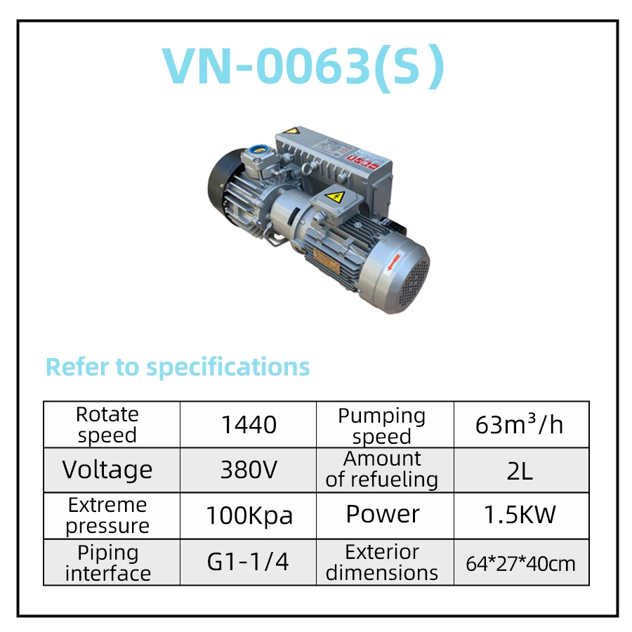 Industrial electric rotary vane vacuum pump 63 m3/hr 220V vacuum pump for CNC milking dental machine