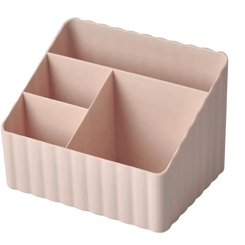 Andeya Plastic Striped Desktop Storage Box Multi-grid Cosmetic Storage Large Capacity Boxes 2023 New Hot Cheap