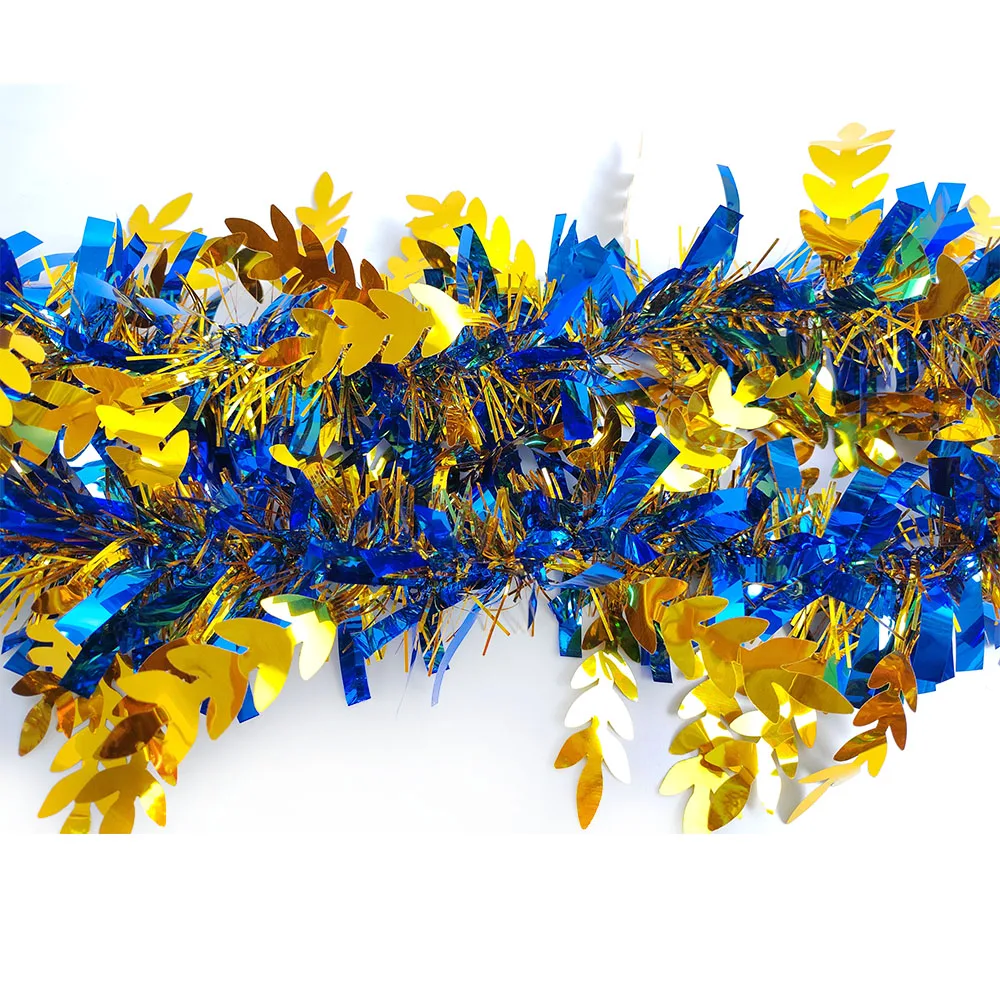 Ins best-selling wire tinsel garland for staircase bubble silk phoenix tail garland tinsel christmas decoration