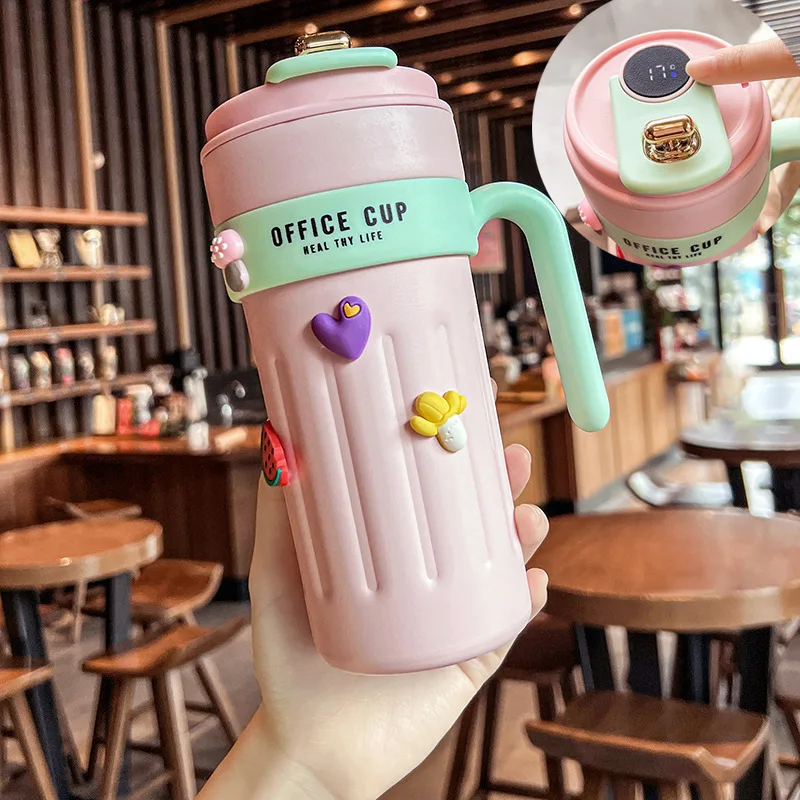 Coffee Mug 316 Stainless Steel Insulated Cup With Straw Large Capacity Portable Water Cup Car Cup