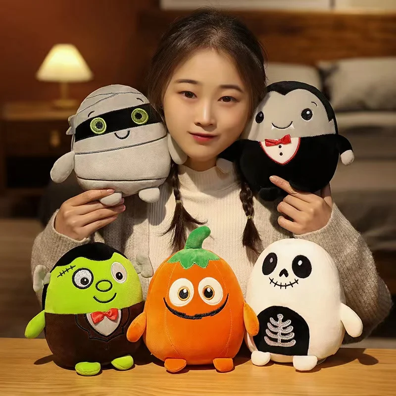 Cute Cartoon Halloween Doll Vampire Skull Monster Pumpkin Man Doll Holiday Stuffed Animal Doll