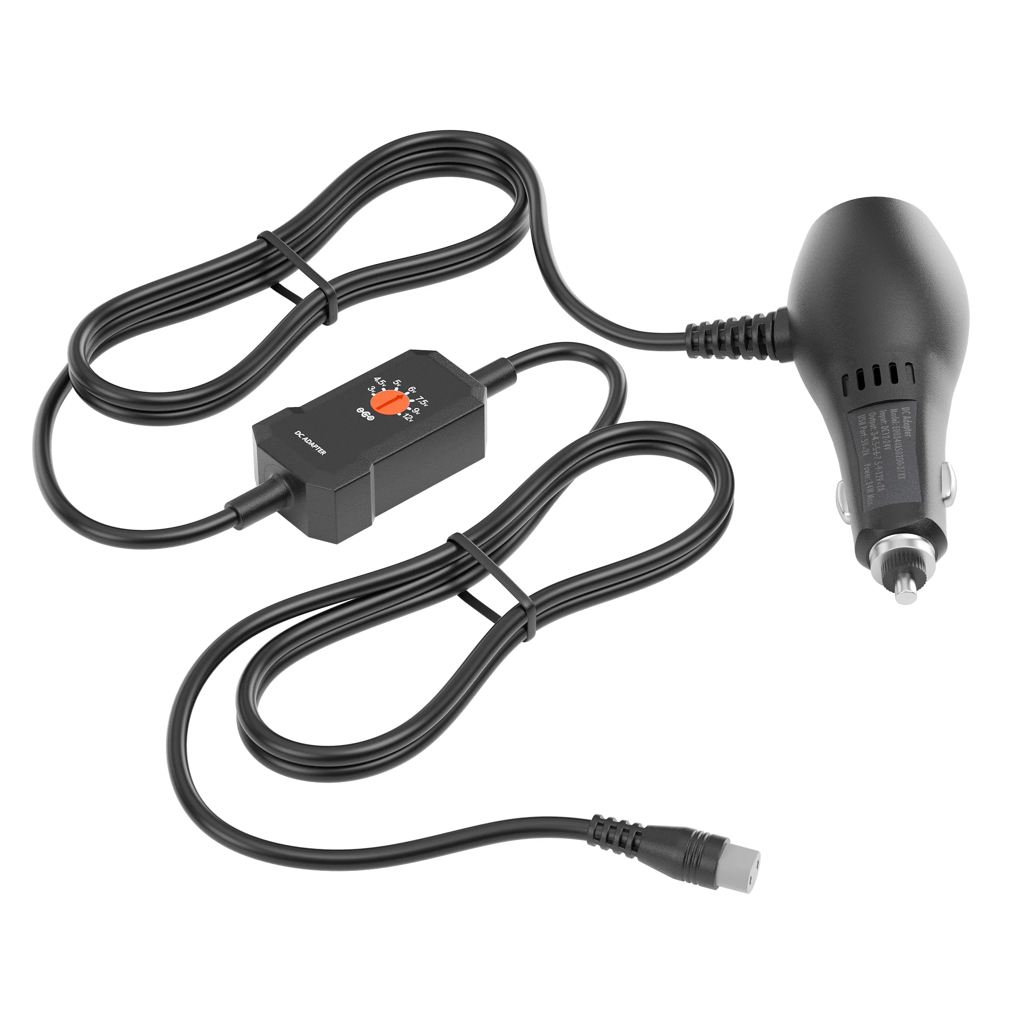 34W 12V 2A Car Charger for Portable DVD Player/Snailax Seat Cushion/GPS/Speaker  with 8 Connector