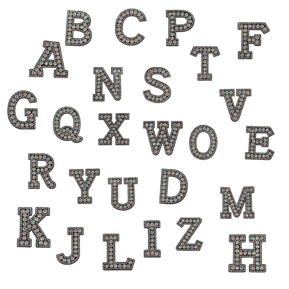 Custom Crystal Letters Rhinestone Alphabet Letters Patches For Clothing Accessories