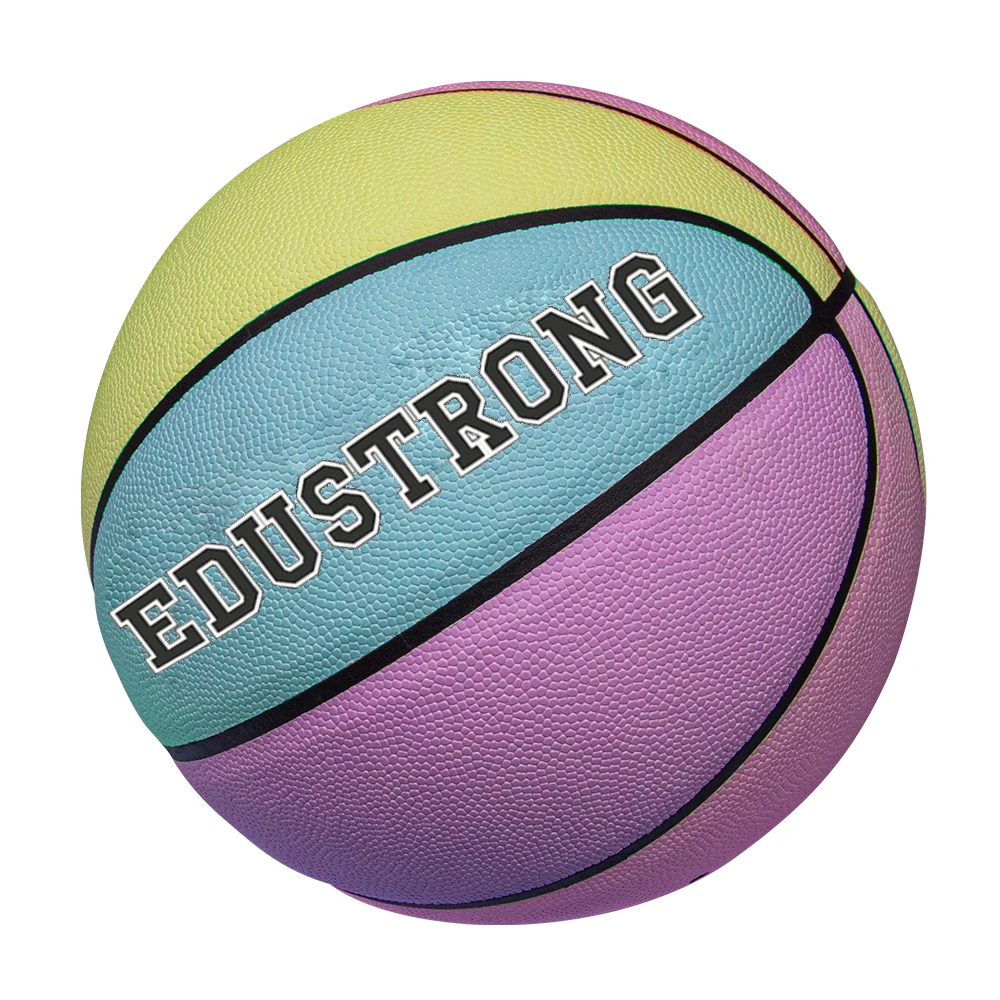 High Quality Size 7 Basketball Colorful Size  7 Rubber Basketball Basket Ball  with Custom Logo Training Basketball