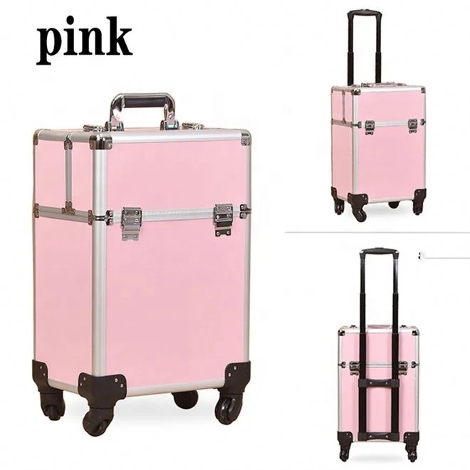 Customized Aluminum Rolling Professional Artist Universal Wheel Toiletry Suitcase Makeup Case