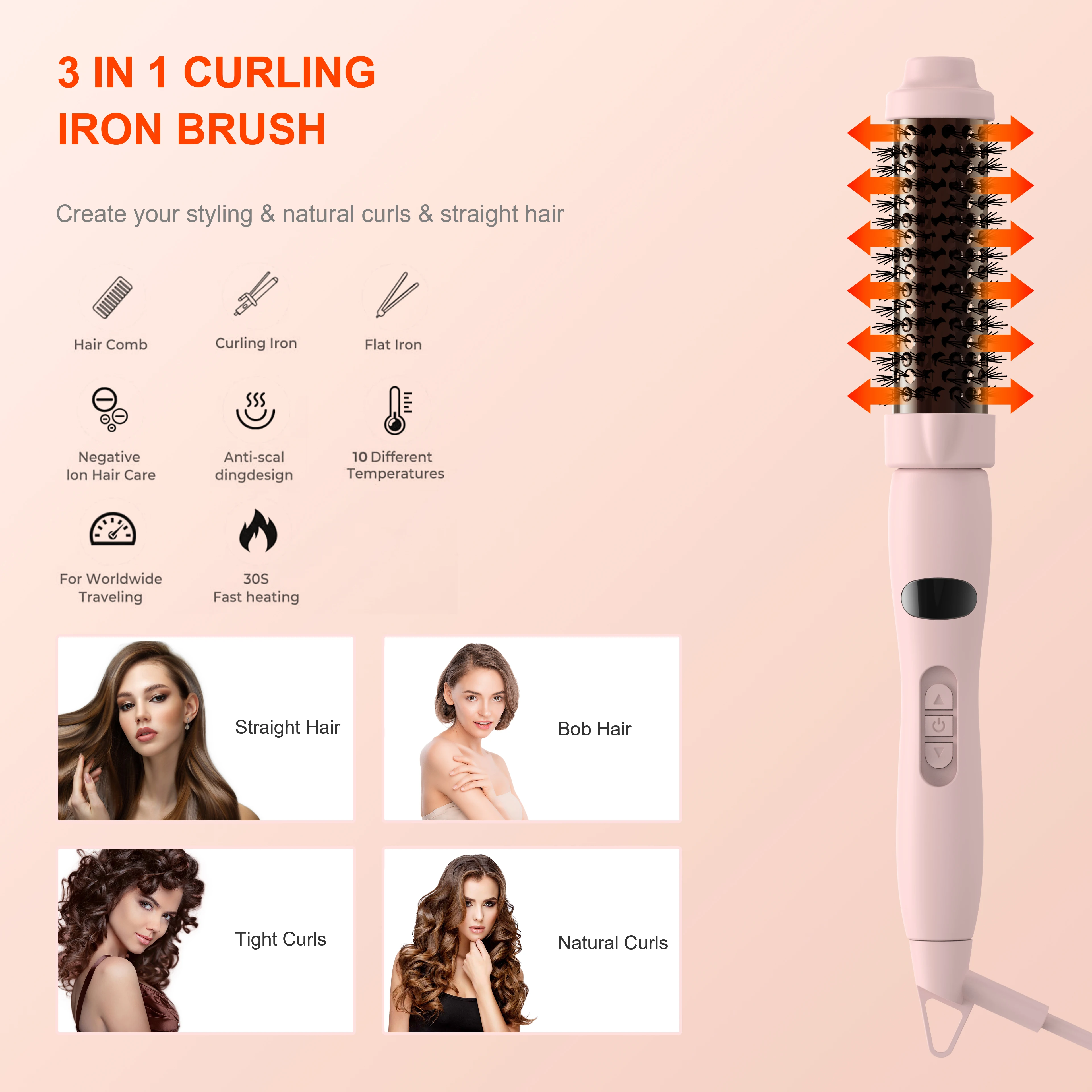 custom 2 in 1 Hot Sale electric Tools Curling Iron Curler Magic curls Salon Beauty portable Hair Curler Wands Machine Price