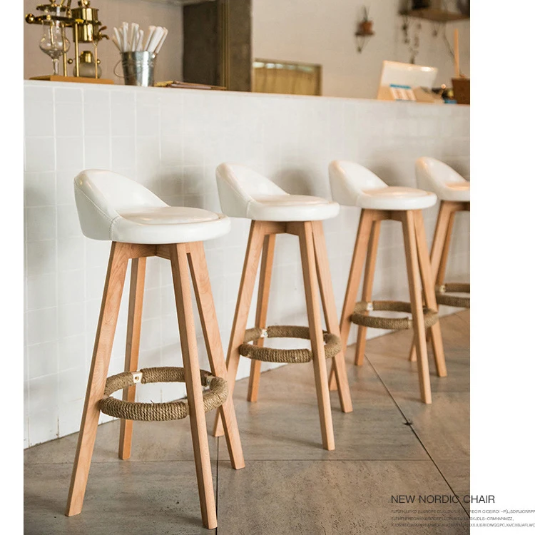 
Bar Chairs Tall Antique Industrial Vintage Rustic Back Kitchen Leather Fabric Modern Swivel Cheap High Stool Wooden Bar Chairs 