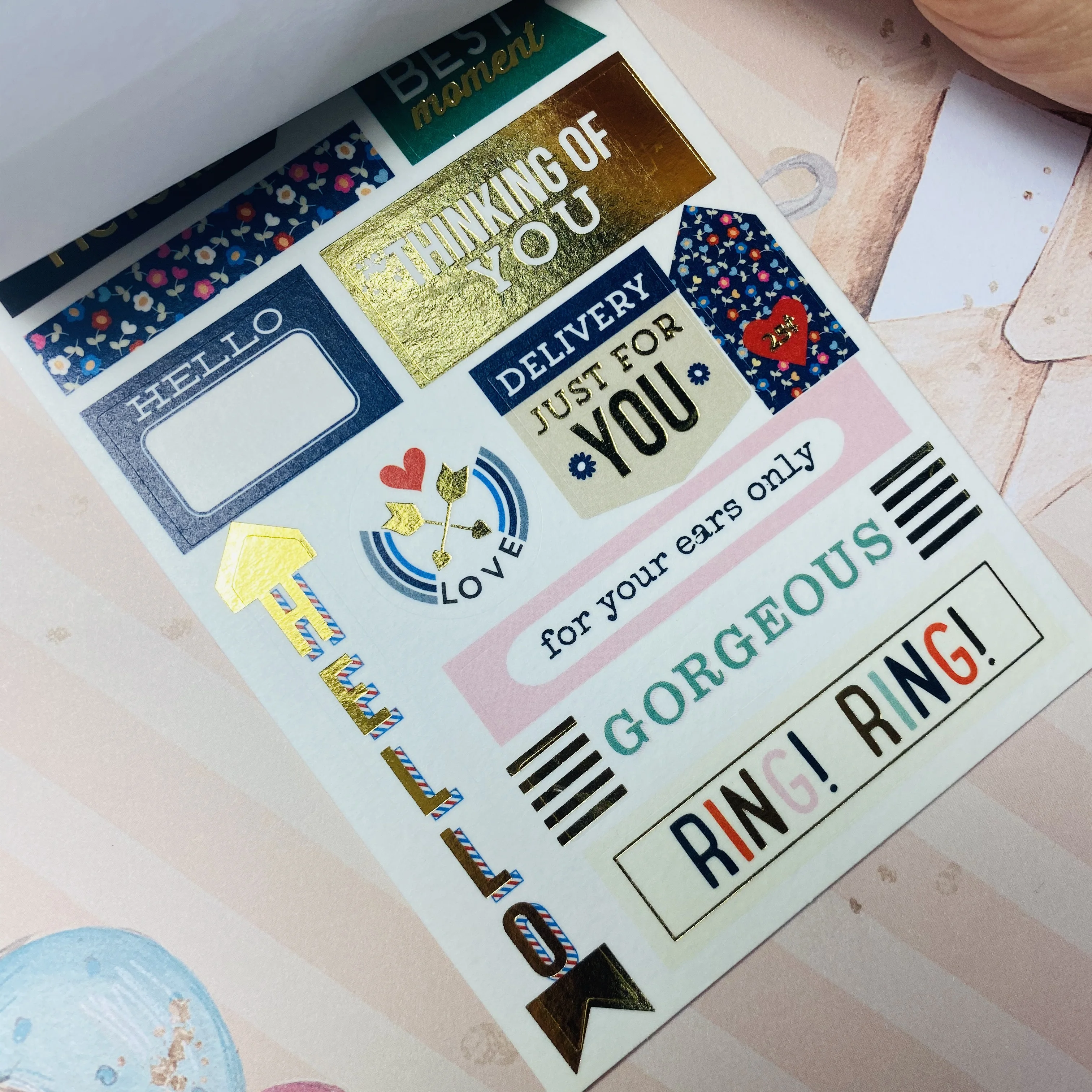 GF Gold Foil Creative Memorandum Ruban Cinta Adhesive Custom Decorative Planner Scrapbook DIY Stationery Washi Paper Sticker