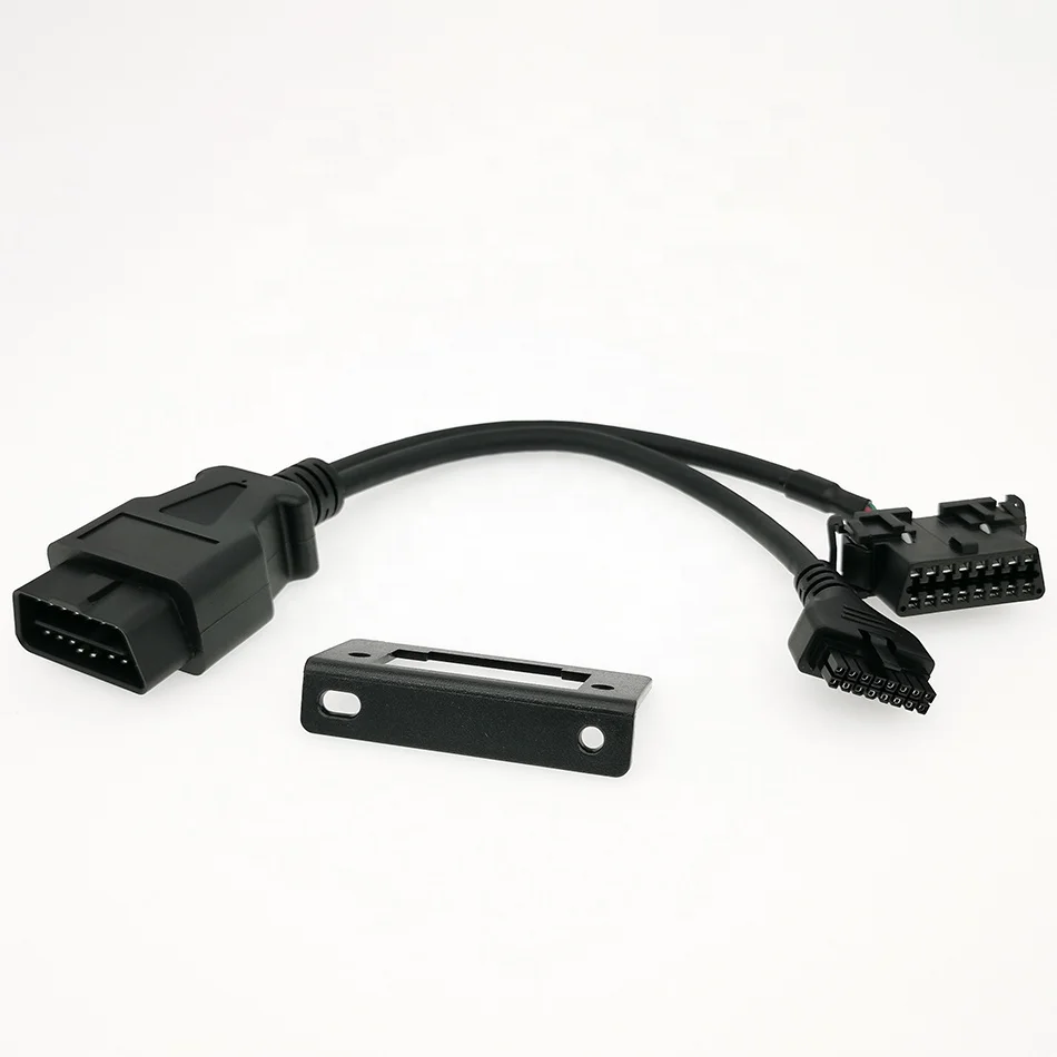 Custom Male Female OBD 2 to Molex Conector Y Kabel OBD2 16Pin Conncter Adapter Connector Cable With Mount Bracket Kit