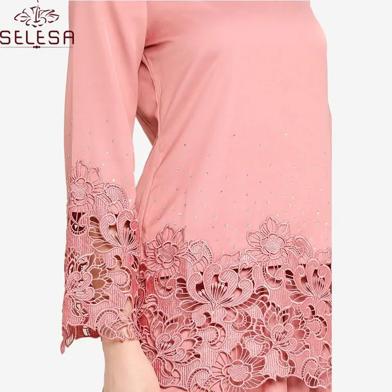 2019 Fashionable Lemari Khusus Gantungan Abaya Embroidery Muslim Dress Kebaya For Fancy Baju Kurung