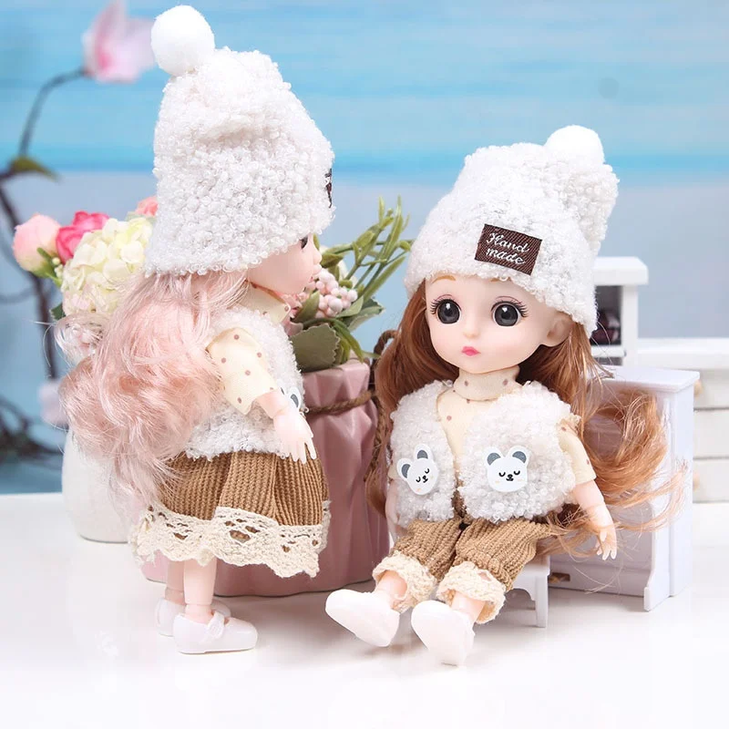 Newest 16CM cute princess dolls Girl toys movable joints Dress up babe doll with pretty clothes and skirts baby dolls girl toy