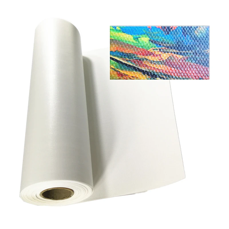 
China Wholesale 260gsm Waterproof Polyester Eco Solvent High Glossy Canvas Roll 