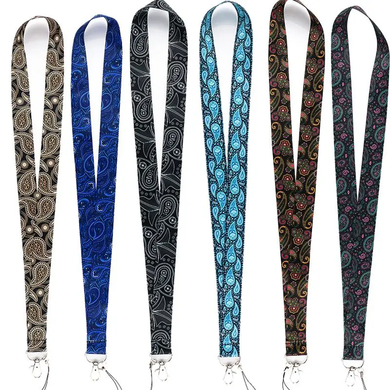 New Popular Wholesale Mobile Phone Lanyard Phoenix Tail Flower Work Certificate Student ID Lanyard Key Chain Accessories