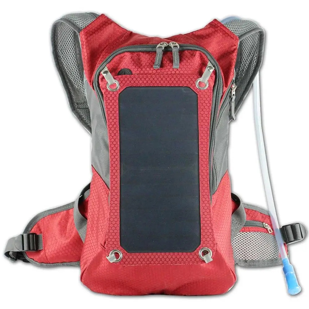 Customized waterproof usb charging multifunctional solar battery power bank panel cycling backpack