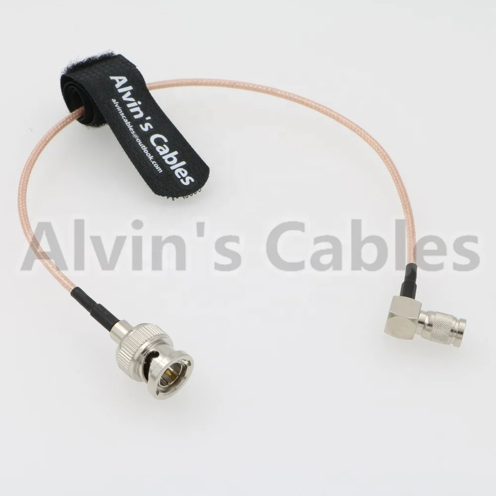 
75ohm RG179 SDI BNC Male Straight to DIN 1.0/2.3 Right Angle Power Cable for Blackmagic 