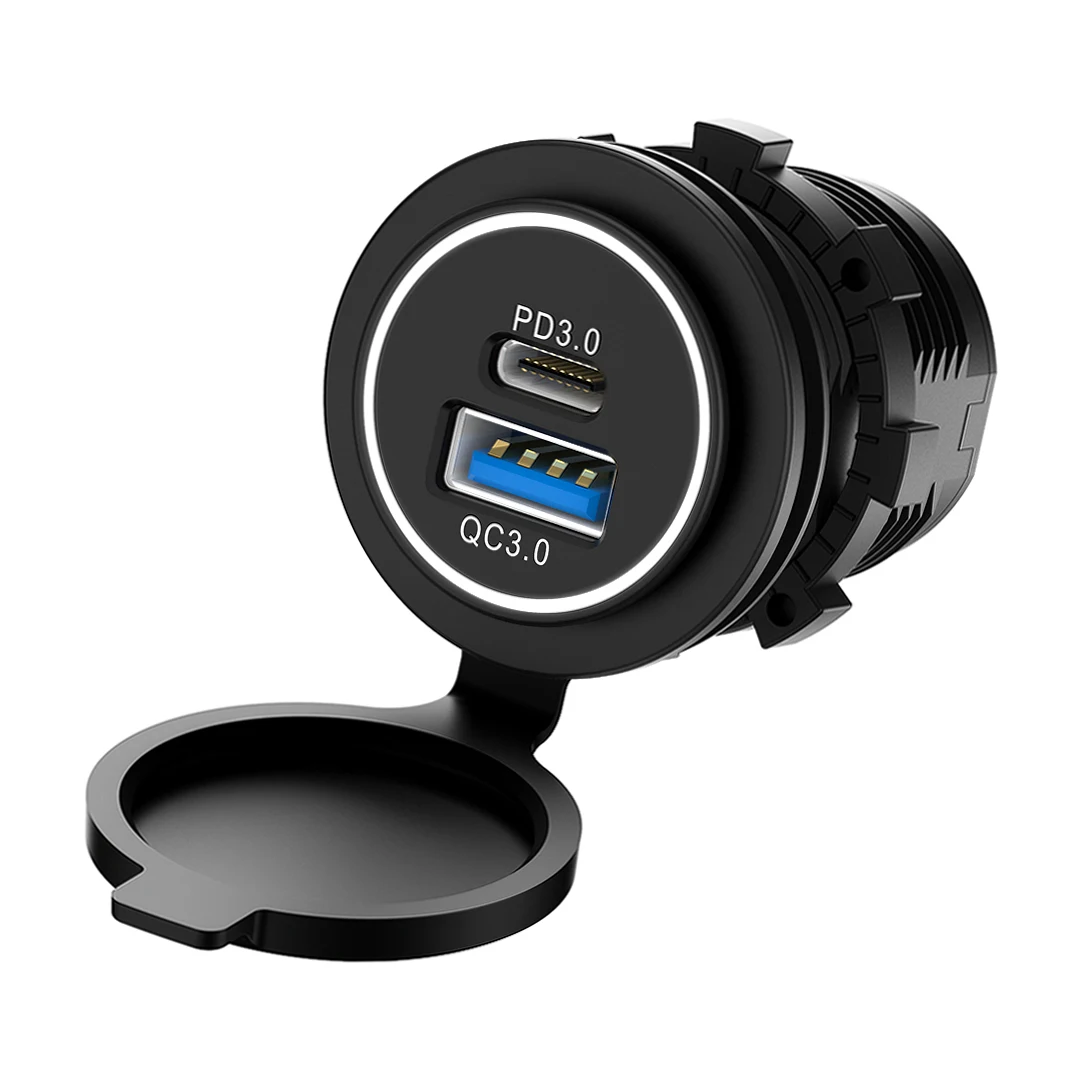 Factory Supply 12V Usb Socket Port 24V Type C PD 12V USB Charger For Car Bus Rail Marine