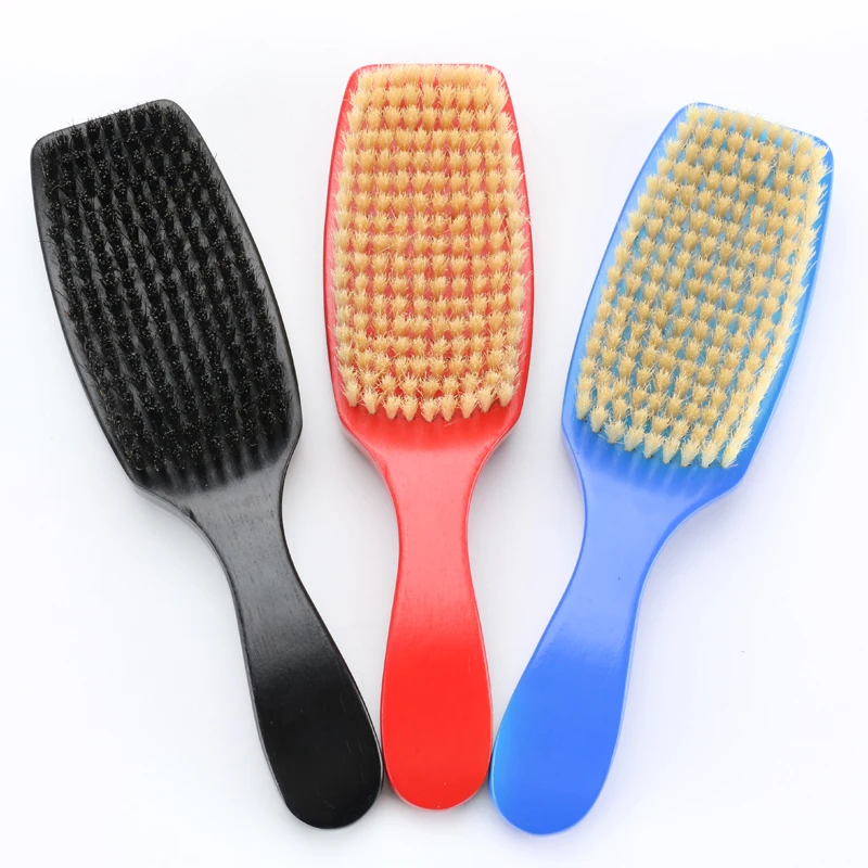China Factory Abeis Hot Selling Square Long Handle Wooden Black Men Hair Wave Brush