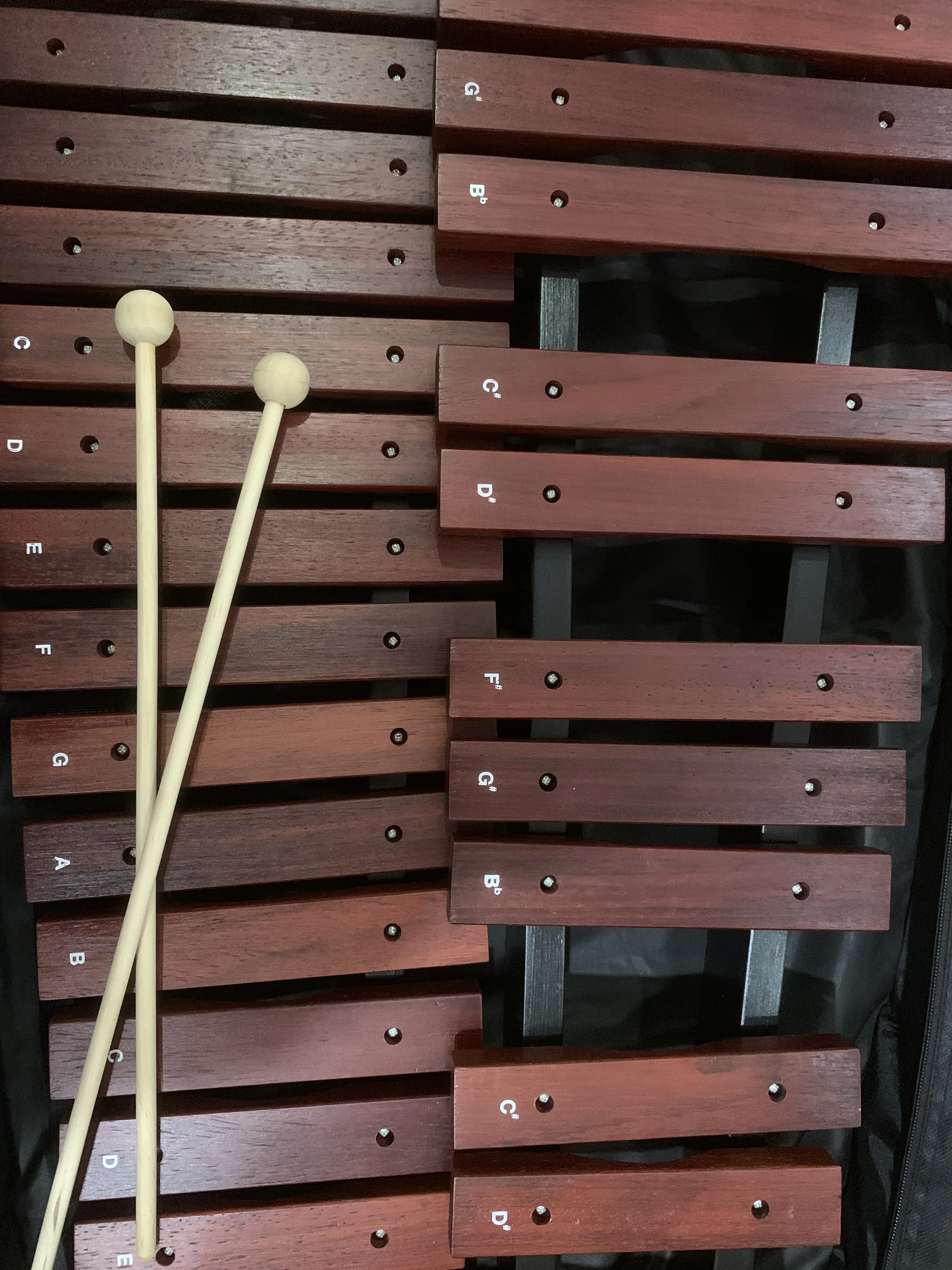 Wholesale 37 Key orff professional Glockenspiel xylophon Wooden Bar 37 Tone Red Wood Xylophone with Stand