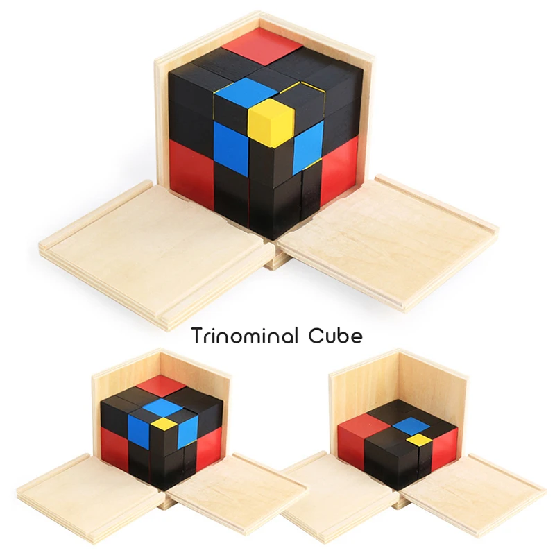 Montessori Kids Mathematic Trinomial Cube Games Children Early Learning Math Trinomial Cubes