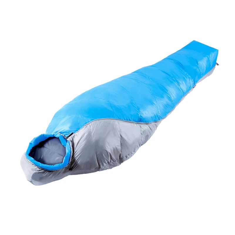 
Waterproof Outdoor Portable Cold Weather Mummy Sleeping Bag Lightweight 1000g Duck Down Sleeping Bag 
