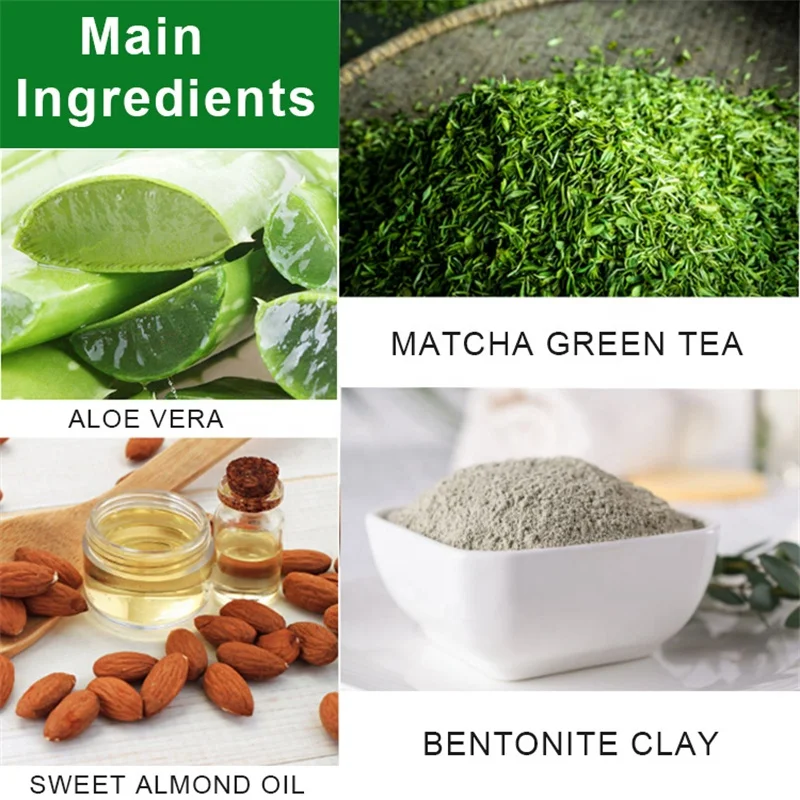2021s Customized Green Tea Detox Clay Mask Deep Cleansing Pore Minimizer Blackhead Remover Mud Spa Exfoilate Acne
