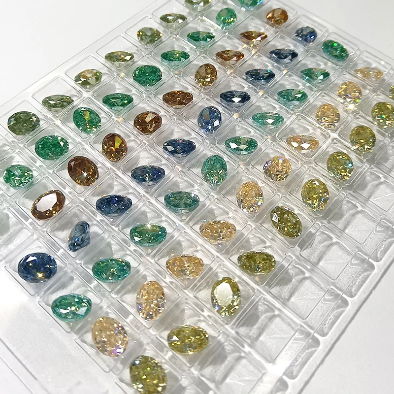 SICGEM Natural Color Oval Shape Black Blue Green Yellow Gem Stones Wholesale Moissanite For Sale