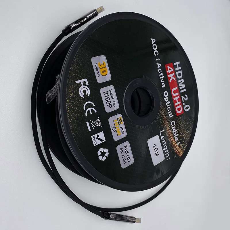Factory Optical fiber HDMI cable 4K60HZ engineering level wall through pipe wiring HDTV cable HD version 2.0