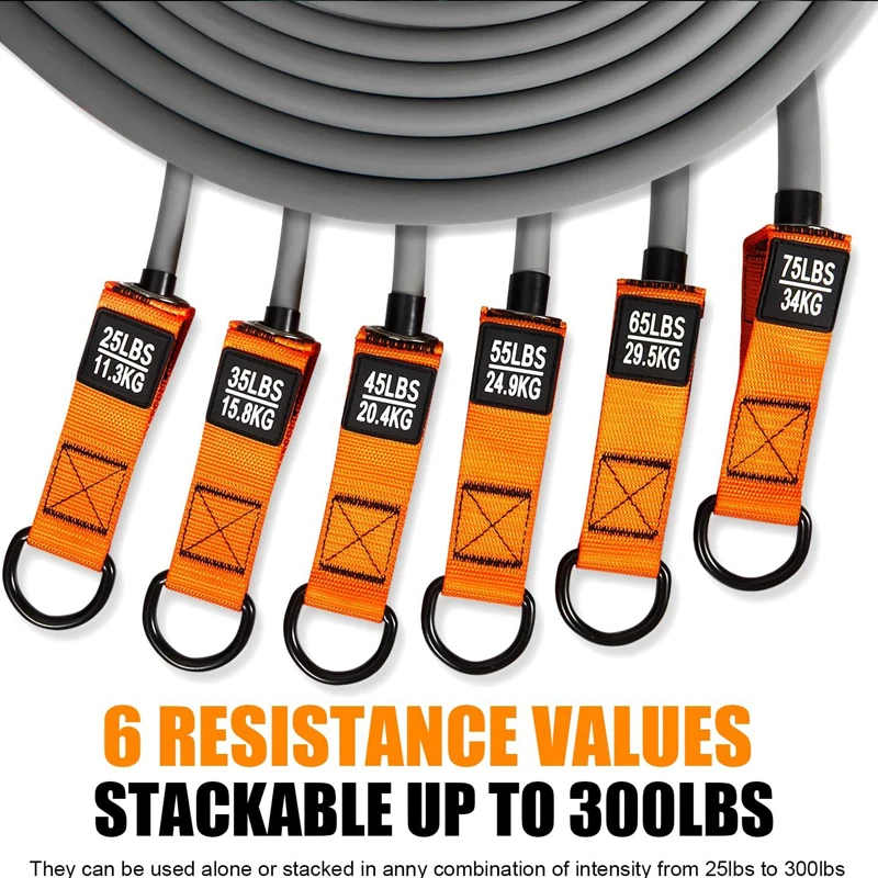 300lbs Bande De Latex Resistant Toning Tube 11Piece 11pcs Elastic Latex Fitness Workout Exercise Resistance Bands Set with Bag