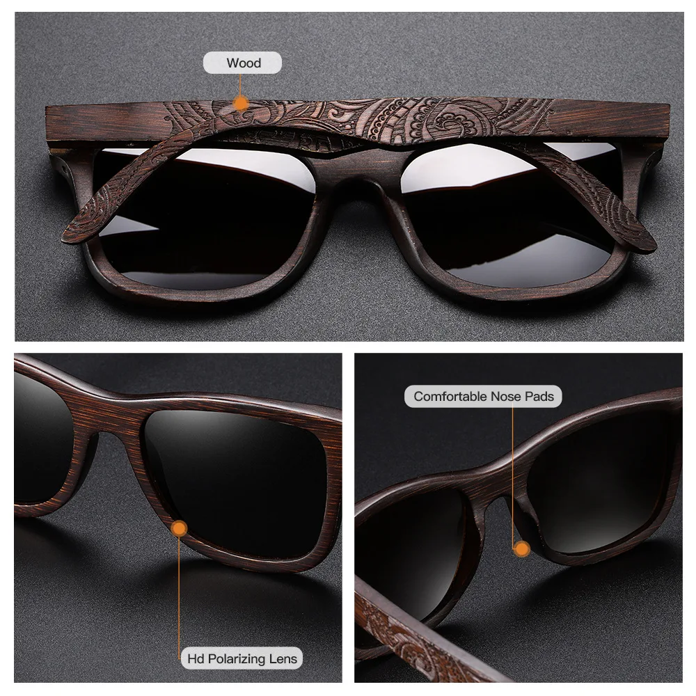 New fashion retro wooden high quality wholesale Chinese wooden bamboo sunglasses for men polarized 2021 wooden sunglasses