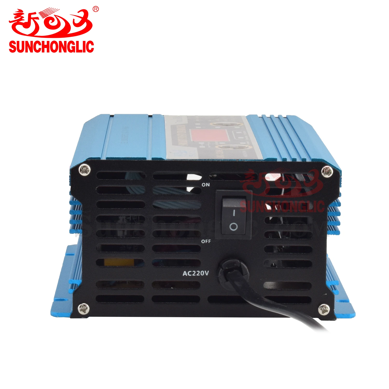 Sunchonglic LED display 12 volt 10 amp 12v 10A three phase automatic lead acid car battery charger