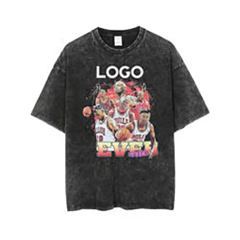 Hot-Seller High Quality Cotton Unisex T-Shirt With Design Acid Wash T-Shirt Streetwear Anime T-Shirt Cartoon