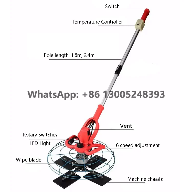 21V 400W Portable Handheld Electric Concrete Mortar Plastering Troweling Wall Polishing Machine Cement Power Trowel