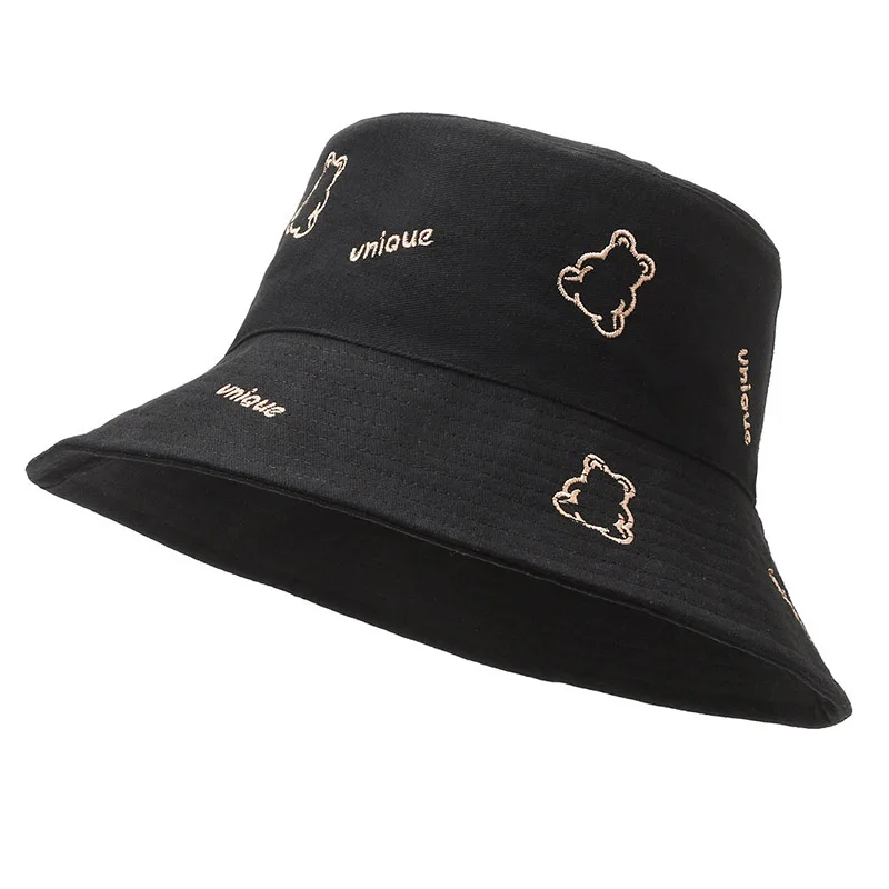 Summer tourism sunscreen must -have sun hats with embroidered cotton casual wild sunscreen pot fashion fisherman hat