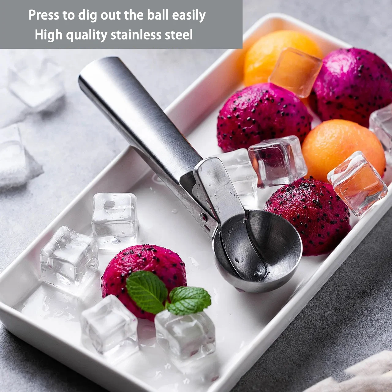 new wholesale hard mini mold freezer Stainless Steel Ice set Cream Scoop