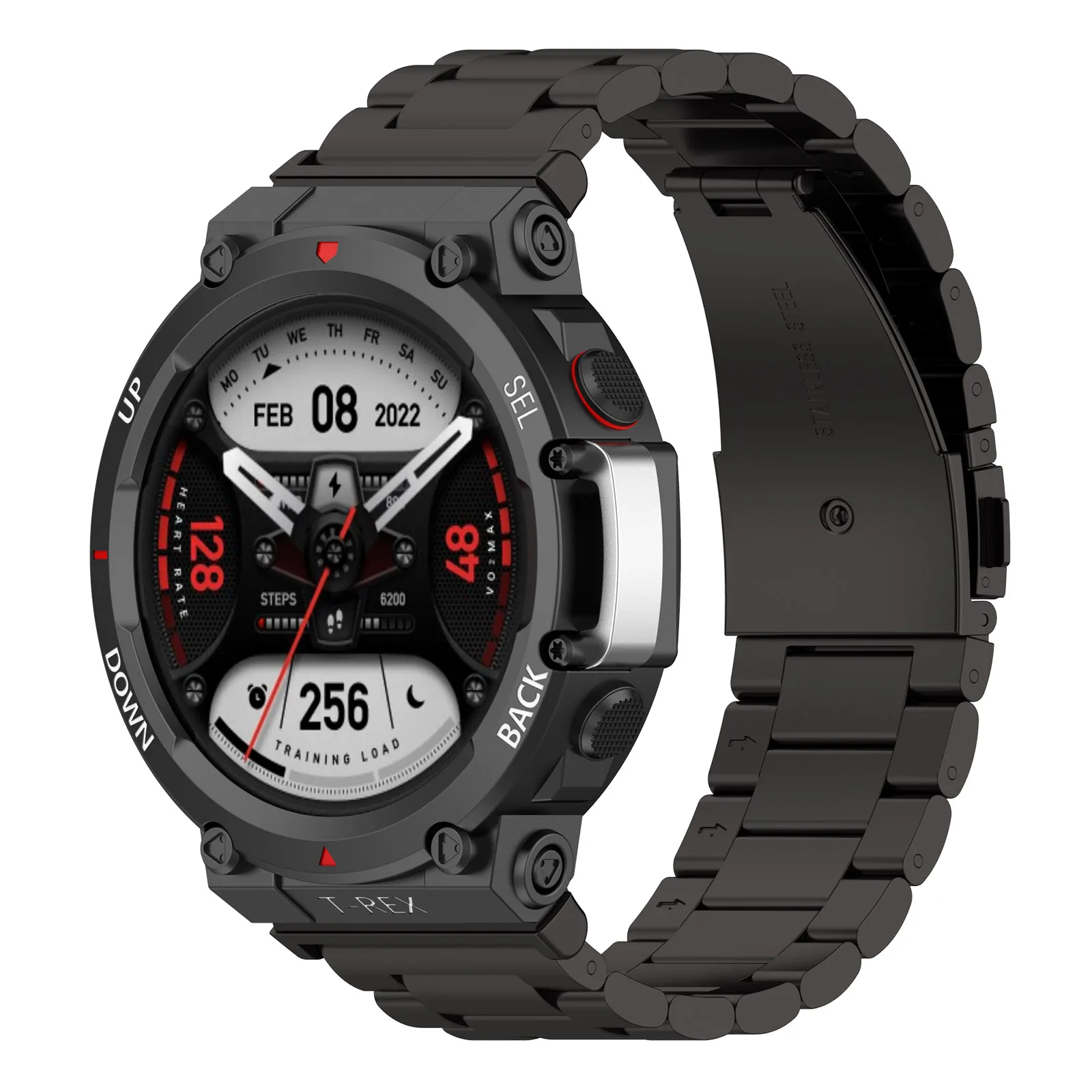 Металлический ремешок для Xiaomi Huami Amazfit T-Rex2 металлический разъем браслет часы Замена Нержавеющая сталь часов