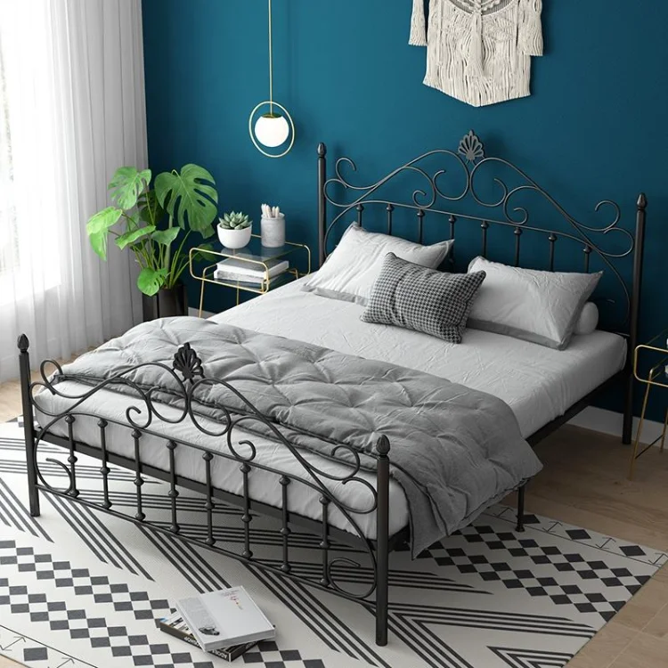 JSC-33 Scandinavian princess simple modern style metal bed creative hotel single thickened B&B and double bed iron frame