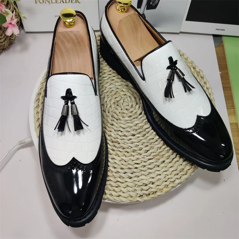 Tassels Loafers Size 14 Wholesale Fashion Gold Color Wedding Use Men Dress Shoes Slip On Loafers