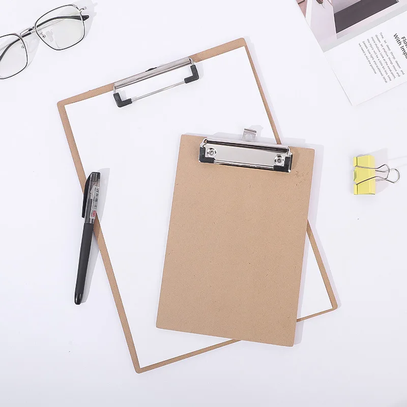 Custom logo Wooden A4 A5 Clipboard Standard Clip Board Wood Writing Boards Clip Folder